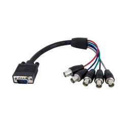 StarTech.com VGABNCMF1 1 ft Coax HD15 VGA to 5 BNC RGBHV Monitor Cable - M/F