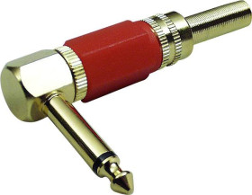 BKL Electronic 0102030 Złącze męskie jack 6,35 mm złącze męskie kątowe Ilość styków: 2 mono złoty, czarny 1 szt.
