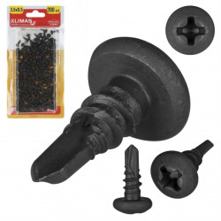 Wkręty pchełki samowiercące typu TEX do metalu 3,5x9,5 mm fosfatowane KLIMAS 200szt