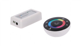 Sterownik Led Rgb 3X6a Okrągły Rf Czarny 12-24V Prescot