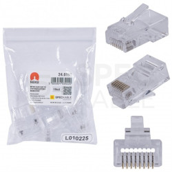 Wtyk modularny RJ45 8P8C kat.5e nieekranowany UTP uniwersalny drut linka przelotowy NEKU opakowanie WORECZEK 10szt.