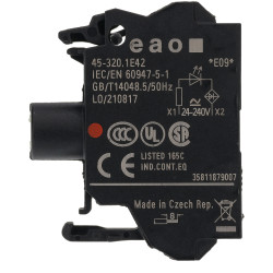 EAO 45-320.1E42 EAO Series45 Illum Element Front Mount Red Spring 24-240V Ac/Dc