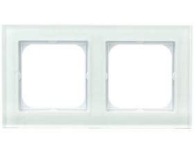SONATA Ramka podwójna białe szkło R-2RG/31