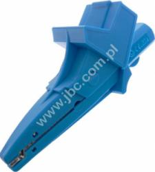 5004-LM-IEC-BL Krokodylek bezpieczny z gniazdem 4mm, rozwarcie szczęk 25mm, 1000 V=, kat.III, niebieski, ELECTRO-PJP, 5004LMIECB