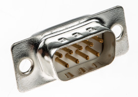 Złącze D-Sub 9-pinowe Męski Proste Montaż na panelu raster 2.77mm Złoto