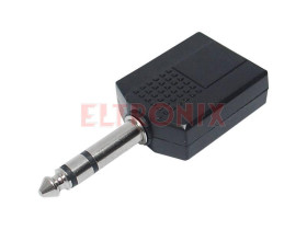 TRÓJNIK JACK 6.35MM GOLD 1XWTYK-2XGNIAZDO