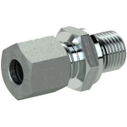 Screw-in fitting, L 31 mm, 315 bar, steel, galvanized, for pipe systems, 112249