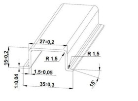 Szyna TS 35x15 ocynk (pełna) - 1000 mm (za szt.)