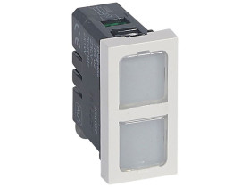 MOSAIC Lampa sygnalizacyjna podwójna płaska antybakteryjna 1W 230V 078502 LEGRAND