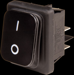 B4MASK42N1121000 Rectangular rocker switch, IP65, 2x ON - OFF, black/black