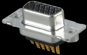 164A17059X D-SUB socket, high density, 15-pin, soldered, twisted