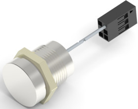 Vandal-proof pushbutton, 1 pole, silver, unlit , 1 A/24 VDC, mounting Ø 16 mm, IP68, 2342838-3