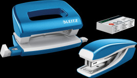 55612036 NeXXt WOW Mini Stapler and Hole Punch Set, blue