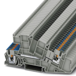 Installation terminal block, push-in connection, 0.14-4.0 mm², 24 A, 6 kV, gray/blue, 3213952