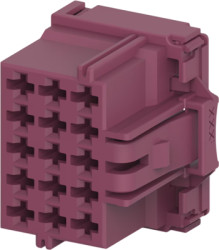 Socket, unequipped, 15 pole, straight, 3 rows, purple, 5-968973-1