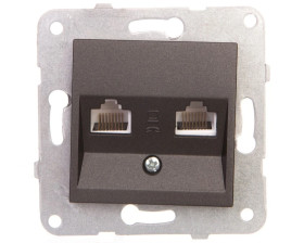 Novella Gniazdo Komputerowe 2xrj45 Kat. 5e, Kolor Czarny / 92105534m