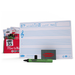 Show-me C/MRB Show-me A4 Music Ruled Mini Whiteboards, Class Pack, 35 Sets
