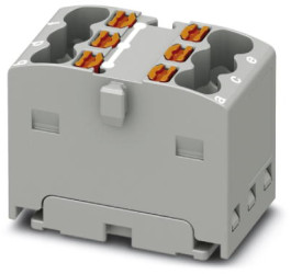 Distribution block, push-in connection, 0.14-2.5 mm², 6 pole, 17.5 A, 6 kV, gray, 3002798