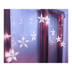 Kurtyna świetlna LED Gwiazdki dekoracyjna, zimna biała, 136LED