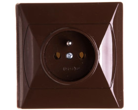 AKCENT Gniazdo pojedyncze z/u brązowe GP-1AZ/24
