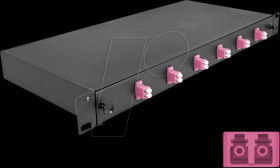 66999 19" FO splice box, 6x LC duplex OM4, 1RU