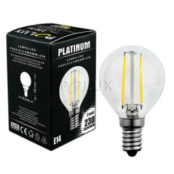 Żarówka LED E14 P45 2W = 23W 230lm 3000K Ciepła 360 Filament GOLDLUX