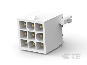 Wtyk PCB 9-pinowe raster: 4.14mm 3-rzędowe TE Connectivity Montaż na płytce