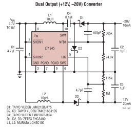 Dual Micropower DC/DC Converter with Positive and Negative Outputs