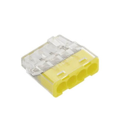 Szybkozłączka samozaciskowa bezgwintowa MINI do drutów (0,2 do 2,5 mm²), 4 tory, PC214S transparentna 89242000 /100 szt./