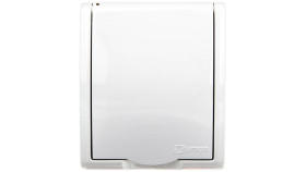 Simon Aquarius Gniazdo Hermetyczne Pojedyncze Z/U Ip54 Z Przesłoną Torów I...