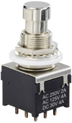 TRU COMPONENTS TC-12193712 Przełącznik 3P2T z prostym trzpieniem Maksymalne natężenie przełączania: 4 A 1 szt.