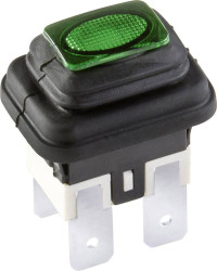 interBär 3658-250.22 3658-250.22 Przełącznik wciskany 250 V 16 A 1 x wył/wł zatrzask zielony IP65 1 szt.