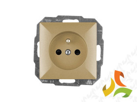 PERŁA Gniazdo pojedyncze z uziemieniem złoto metalik PT-16P ABEX