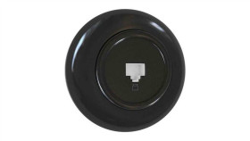 Premiumlux Retroline Gniazdo Komputerowe 1 X Rj45 Z Ramką Czarne