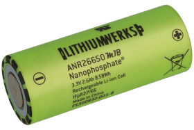 Akumulator; LiFePO4; ANR26650M1B; 3,3V; 2500mAh; fi 25,9x65,2mm; A123; bez zabezpieczenia PCM