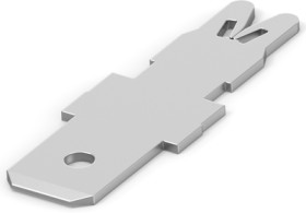 Uninsulated flat plug sleeve, 0.51 x 0.51 mm, 0.16 to 1.02 mm², AWG 34 to 18, brass, tin-plated, 4-1601020-2