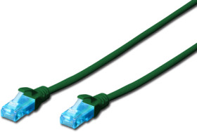 Patch cable, RJ45 plug, straight to RJ45 plug, straight, Cat 5e, U/UTP, PVC, 3 m, green, DK-1512-030/G