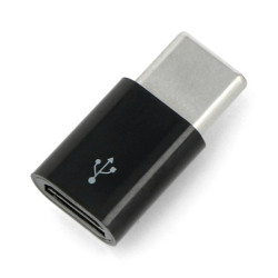 Adapter USB micro-B na USB-C - oryginalny do Raspberry Pi 4 - czarny