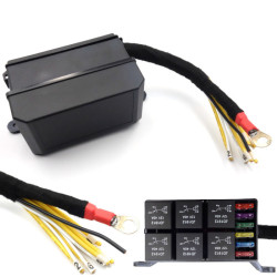 Skrzynka bezpieczników ATC/ATO oraz przekaźniki do 12V z przewodami 12AWG