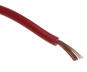 Przewód montażowy 0,75 mm2 Czerwony RS PRO PVC 18 AWG 500 V dł. 100m 24/0,2 mm +70°C BS 6004, BS EN 50525-2-31,