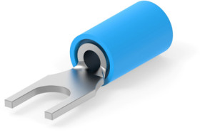 Insulated forked cable lug, 1.04-2.62 mm², AWG 16 to 14, 4.32 mm, M4, blue, 130532
