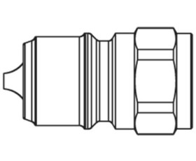 Hydrauliczna szybkozłączka, seria: T-Series, typ: Wtyk, rodzaj: Żeński, gwint: G 1/2 żeński, Mosiądz, stal, 1/2in