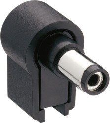 DC plug, inner Ø 2.1 mm, outer Ø 5.5 mm, black, NES/J 21 W