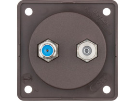 Integro Flow Gniazdo antenowe Radio/SAT z obudową nieekranowaną brąz 945602501 HAGER