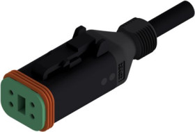 Connection cable, socket, 4 pole, straight to openend, 2m