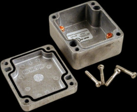 Aluminum die cast enclosure, (L x W x H) 64 x 58 x 35 mm, natural, IP68, 1590Z061