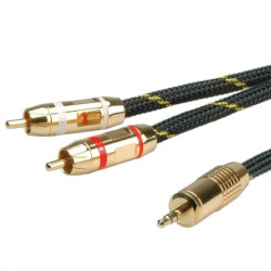 ROLINE GOLD kabel połączeniowy audio 3,5 mm stereo - 2x tulipan, M/M, 2,5 m
