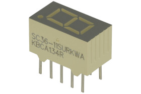 Wyświetlacz; LED; SC36-11SURKWA; pojedynczy; czerwony; katoda; 7-segmentowy; 9,14mm; 7,5mm; 14mm; Kolor tła: szary; 5,6÷10mcd; 6