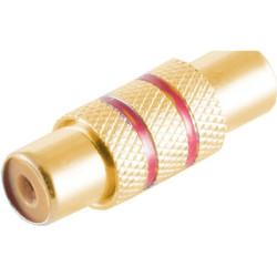 Adapter, RCA socket to RCA socket, metal/red, BS57040-MGR