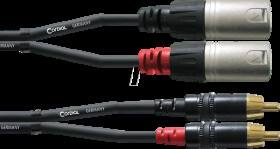 CFU 3 MC CORDIAL 2x XLR male 3-pin, 2x cinch-RCA, 3.00 m